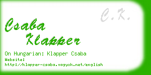 csaba klapper business card